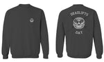 VICES AND VIRTUESS Funny Graphic Skull Deadlifts Day Fitness Gym Tough Workout men's Crewneck Sweatshirt