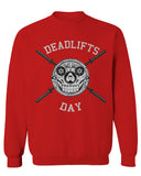 VICES AND VIRTUESS Front Graphic Skull Deadlifts Day Fitness Gym Tough Workout men's Crewneck Sweatshirt
