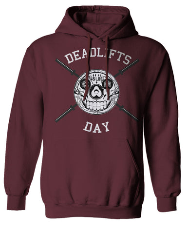 Front Graphic Skull Deadlifts Day Fitness Gym Tough Workout Sweatshirt Hoodie