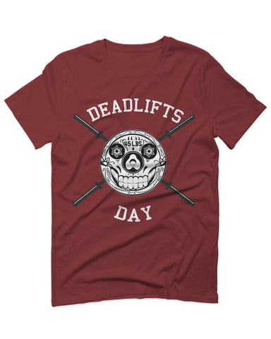 Front Graphic Skull Deadlifts Day Fitness Gym Tough Workout For men T Shirt