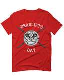 Front Graphic Skull Deadlifts Day Fitness Gym Tough Workout For men T Shirt