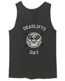 Front Graphic Skull Deadlifts Day Fitness Gym Tough Workout men's Tank Top