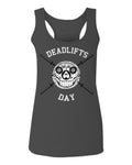 VICES AND VIRTUESS Front Graphic Skull Deadlifts Day Fitness Gym Tough Workout  women's Tank Top sleeveless Racerback