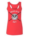 Front Graphic Skull Deadlifts Day Fitness Gym Tough Workout  women's Tank Top sleeveless Racerback
