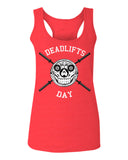 Front Graphic Skull Deadlifts Day Fitness Gym Tough Workout  women's Tank Top sleeveless Racerback
