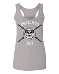 Front Graphic Skull Deadlifts Day Fitness Gym Tough Workout  women's Tank Top sleeveless Racerback