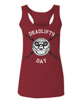 Front Graphic Skull Deadlifts Day Fitness Gym Tough Workout  women's Tank Top sleeveless Racerback
