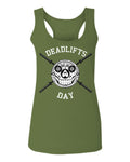 Front Graphic Skull Deadlifts Day Fitness Gym Tough Workout  women's Tank Top sleeveless Racerback