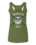 VICES AND VIRTUESS Front Graphic Skull Deadlifts Day Fitness Gym Tough Workout  women's Tank Top sleeveless Racerback