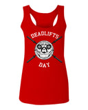 VICES AND VIRTUESS Front Graphic Skull Deadlifts Day Fitness Gym Tough Workout  women's Tank Top sleeveless Racerback