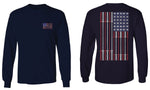 Fitness Bars America American Flags Gym Tough Workout mens Long sleeve t shirt