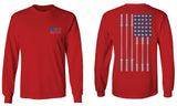 Fitness Bars America American Flags Gym Tough Workout mens Long sleeve t shirt