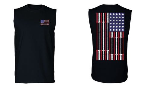 Fitness Bars America American Flags Gym Tough Workout men Muscle Tank Top sleeveless t shirt
