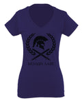 American Come and Take Greek Molon Labe Spartan Workout For Women V neck fitted T Shirt