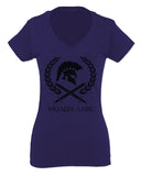 American Come and Take Greek Molon Labe Spartan Workout For Women V neck fitted T Shirt