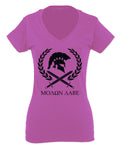 American Come and Take Greek Molon Labe Spartan Workout For Women V neck fitted T Shirt