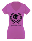 American Come and Take Greek Molon Labe Spartan Workout For Women V neck fitted T Shirt