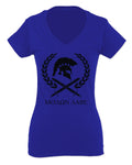 American Come and Take Greek Molon Labe Spartan Workout For Women V neck fitted T Shirt