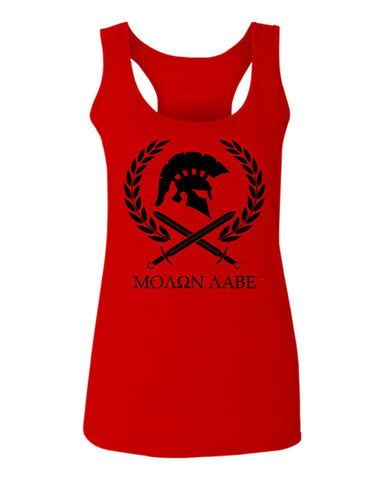 American Come and Take Greek Molon Labe Spartan Workout  women's Tank Top sleeveless Racerback