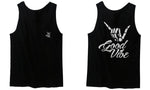 Front and Back Good Vibe Bones Hand Shaka Cool Vintage Hipster Graphic men's Tank Top