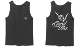 Front and Back Good Vibe Bones Hand Shaka Cool Vintage Hipster Graphic men's Tank Top