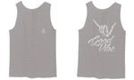 Front and Back Good Vibe Bones Hand Shaka Cool Vintage Hipster Graphic men's Tank Top