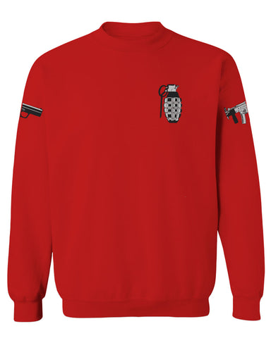 Grenade Guns Second Amendment American Rights Weapons Military men's Crewneck Sweatshirt