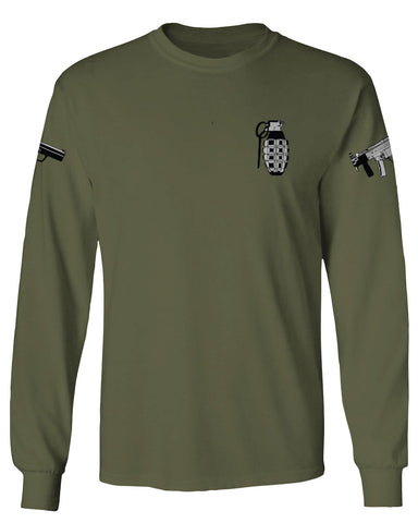 Grenade Guns Second Amendment American Rights Weapons mens Long sleeve t shirt