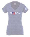 Freedom Grunt Proud American Flag Military Armour US USA For Women V neck fitted T Shirt