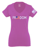 Freedom Grunt Proud American Flag Military Armour US USA For Women V neck fitted T Shirt
