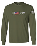 Freedom Grunt Proud American Flag Military Armour US USA mens Long sleeve t shirt