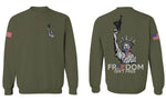 Front and Back Freedom Isn't Free Grunt 2nd Amendment Ammendment Guns Second men's Crewneck Sweatshirt