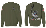 Front and Back Freedom Isn't Free Grunt 2nd Amendment Ammendment Guns Second men's Crewneck Sweatshirt