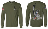 Front and Back Freedom Isn't Free Grunt 2nd Amendment Ammendment Guns Second mens Long sleeve t shirt