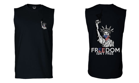 Front and Back Freedom Isn't Free Grunt 2nd Amendment Ammendment Guns Second men Muscle Tank Top sleeveless t shirt