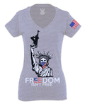Freedom Isn't Free Grunt 2nd Amendment Ammendment Guns Second For Women V neck fitted T Shirt