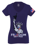 Freedom Isn't Free Grunt 2nd Amendment Ammendment Guns Second For Women V neck fitted T Shirt