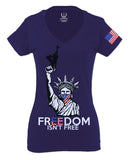 Freedom Isn't Free Grunt 2nd Amendment Ammendment Guns Second For Women V neck fitted T Shirt