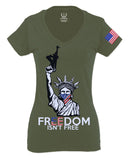 Freedom Isn't Free Grunt 2nd Amendment Ammendment Guns Second For Women V neck fitted T Shirt