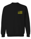 Yellow American Flag United States of America USA Military men's Crewneck Sweatshirt