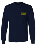 Yellow American Flag United States of America USA Military mens Long sleeve t shirt