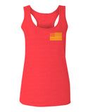 Yellow American Flag United States of America USA Military  women's Tank Top sleeveless Racerback