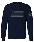 Gray America USA Patriotic American United States Vintage Flag mens Long sleeve t shirt