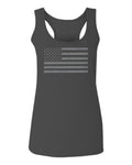 Gray America USA Patriotic American United States Vintage Flag  women's Tank Top sleeveless Racerback