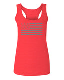 Gray America USA Patriotic American United States Vintage Flag  women's Tank Top sleeveless Racerback