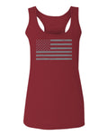 Gray America USA Patriotic American United States Vintage Flag  women's Tank Top sleeveless Racerback