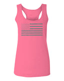 Gray America USA Patriotic American United States Vintage Flag  women's Tank Top sleeveless Racerback