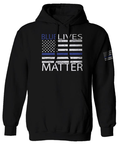 Blue Lives Matter American Flag Thin Blue Line USA Police Support Sweatshirt Hoodie