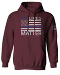 Blue Lives Matter American Flag Thin Blue Line USA Police Support Sweatshirt Hoodie
