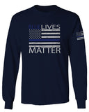 Blue Lives Matter American Flag Thin Blue Line USA Police Support mens Long sleeve t shirt